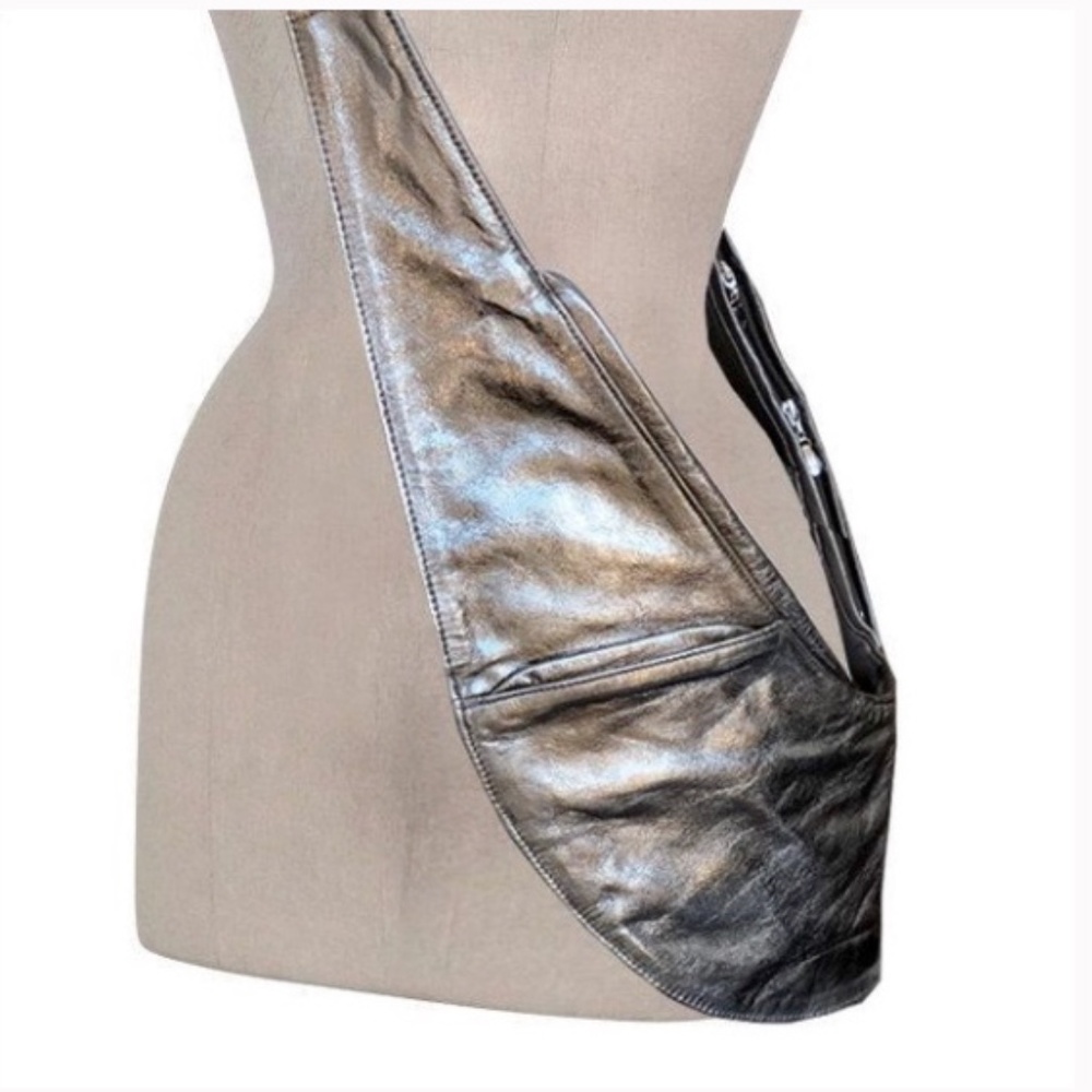 Sash Bag Silver Classic Leather